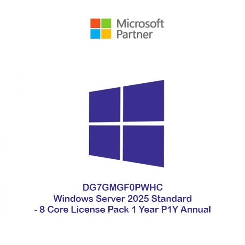 DG7GMGF0PWHC Windows Server 2025 Standard - 8 Core...