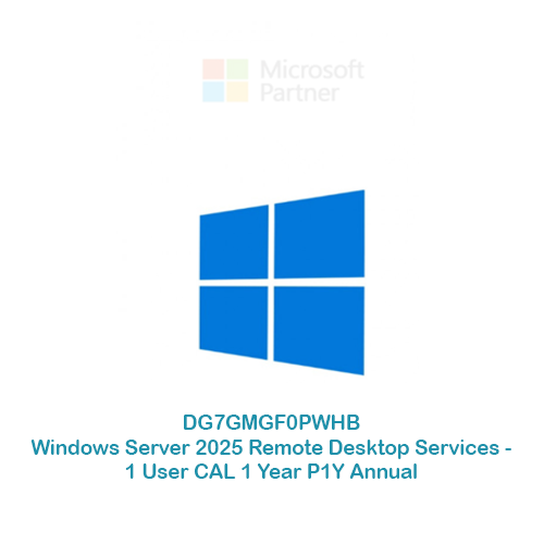 DG7GMGF0PWHB Windows Server 2025 Remote Desktop Services - 1 User CAL 1 Year P1Y Annual