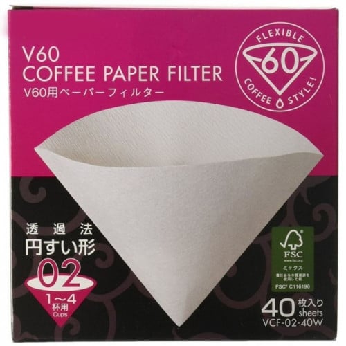 فلتر ورقي (40) حبة مقاس 02 V60 Paper Coffee Filter...