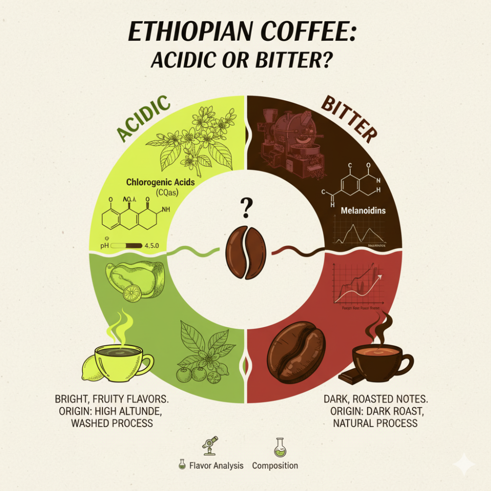 هل القهوة الإثيوبية حامضة أم مرة؟