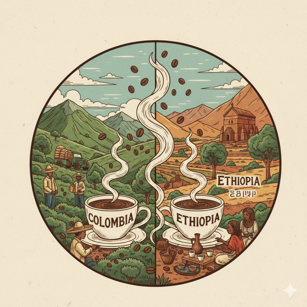 ما الفرق بين القهوة الكولومبي والإثيوبي؟ 8itybeans.com