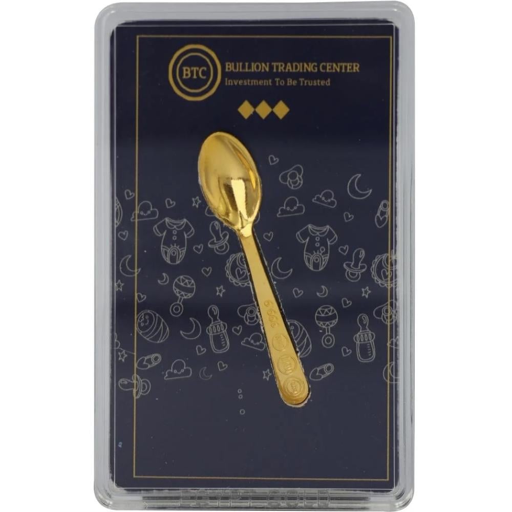 24k BTC gold spoon weighing 5 grams