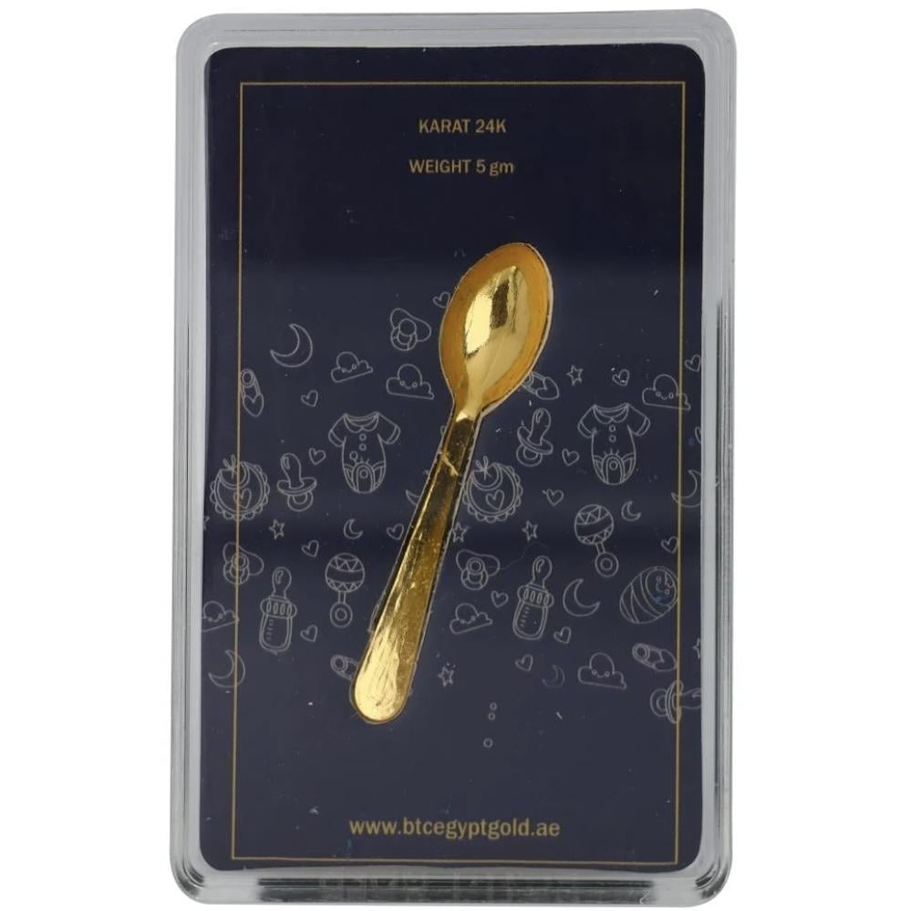 24k BTC gold spoon weighing 5 grams