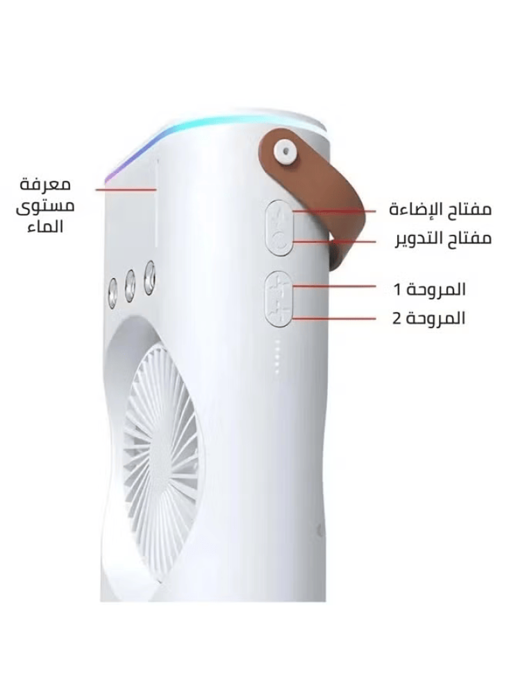 مروحة رذاذ مزدوجة ابيض من شركة دينكس