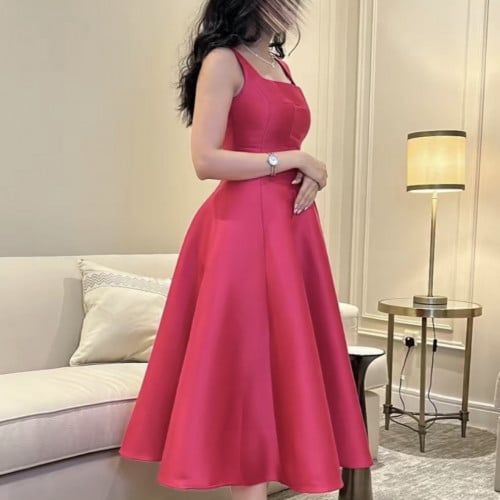 فستان كلوش بكسرات القياس:(XL) اللون:(أبيض)