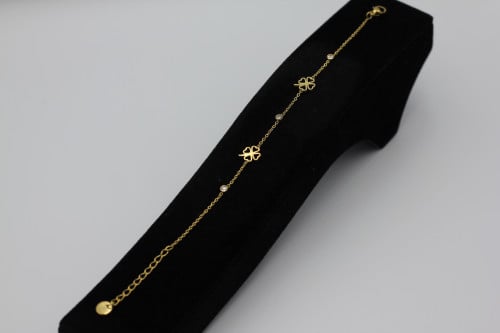 (Gold Bracelet) O&A إسوارة زيركون مطلي ذهبي