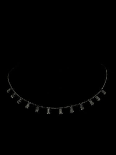 (Silver Choker Necklace) O&A سلسال شوكر مطلي فضي