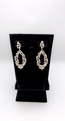 (Gold Earring) O&A حلق زيركون مطلي ذهبي