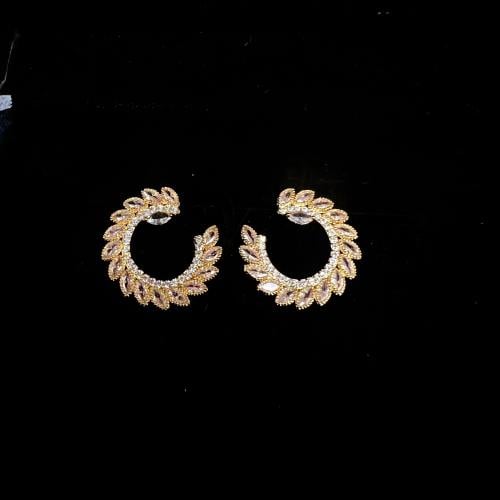 (Gold Earring) O&A حلق زيركون مطلي ذهبي