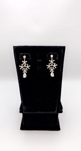 (Gold Earring) O&A حلق زيركون مطلي ذهبي