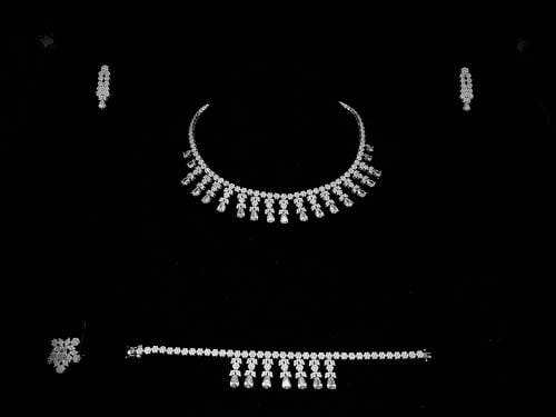 طقم زيركون مطلي O&A