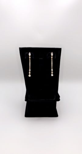 (Gold Earring) O&A حلق زيركون مطلي ذهبي