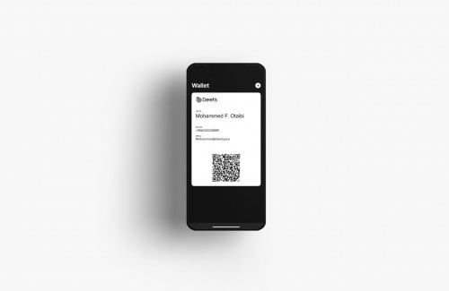 بطاقة أعمال رقمية في محفظة ابل ( Apple Wallet )