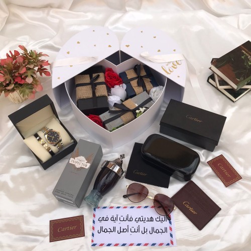 بكس هدايا على شكل قلب طقم رجالي