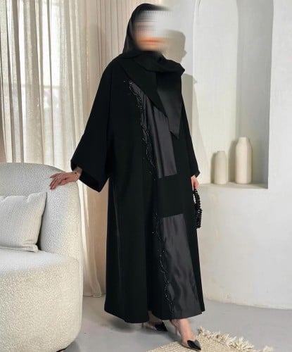 القماش كريب ملكي + تفته + طرحة