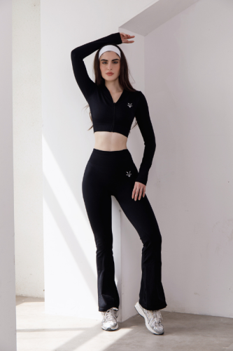 EVERYDAY FLARED SET BLACK قطعتين