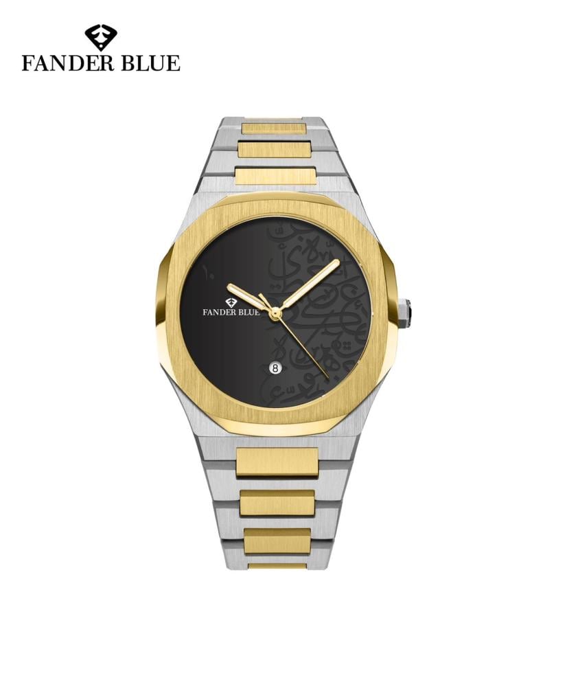 ساعة فندربلو رجالي بسير الستيل ميناء اسود