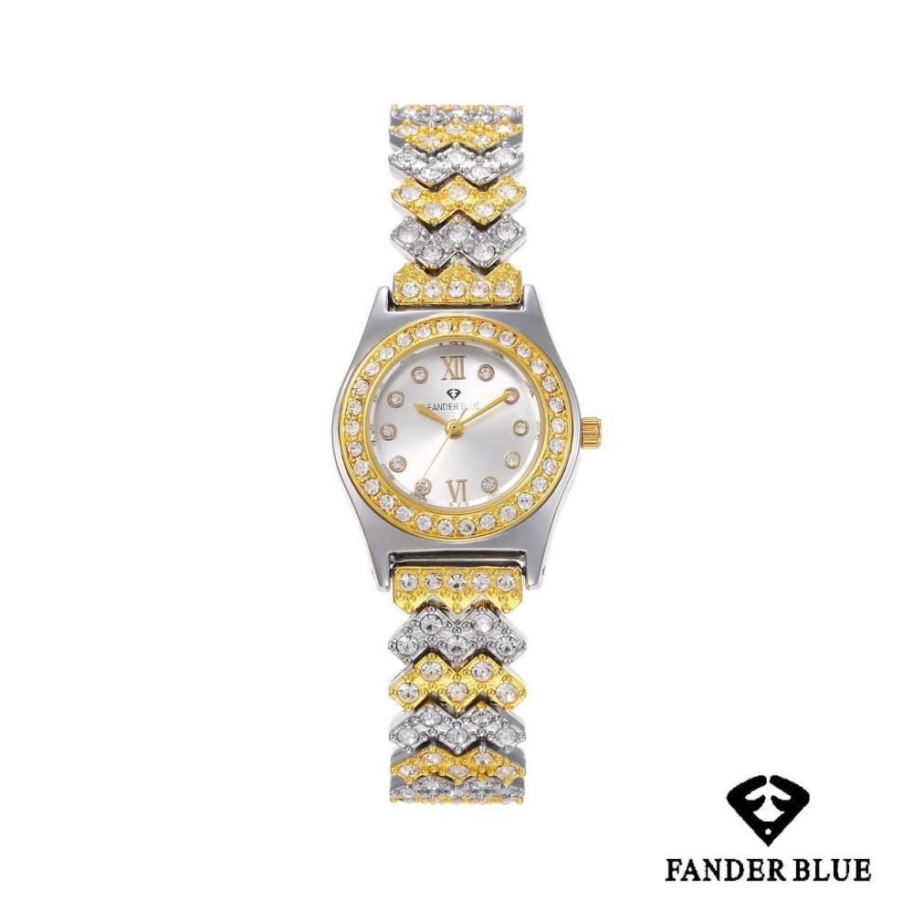 ساعة فندربلو نسائي كرستال بسير الستيل  ميناء ابيض