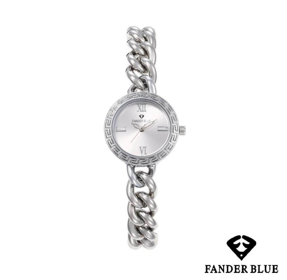 ساعة فندربلو نسائي بسير الستيل ميناء ابيض