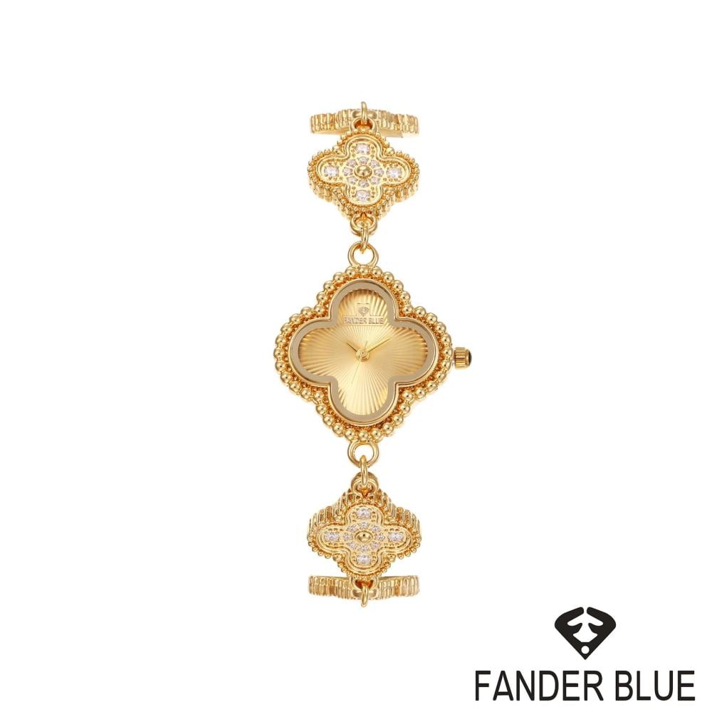 ساعة فندربلو نسائي بسير الستيل  ذهبي ميناء ذهبي