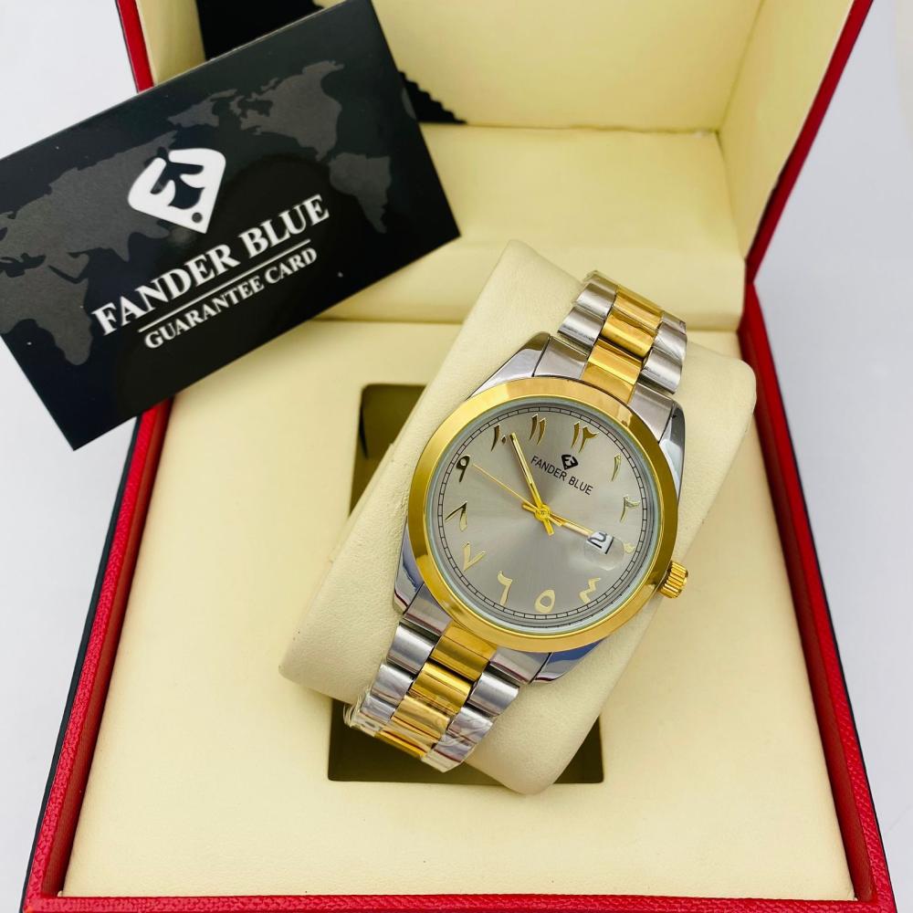 ساعة فندربلو رجالي بسير الستيل ميناء رمادي