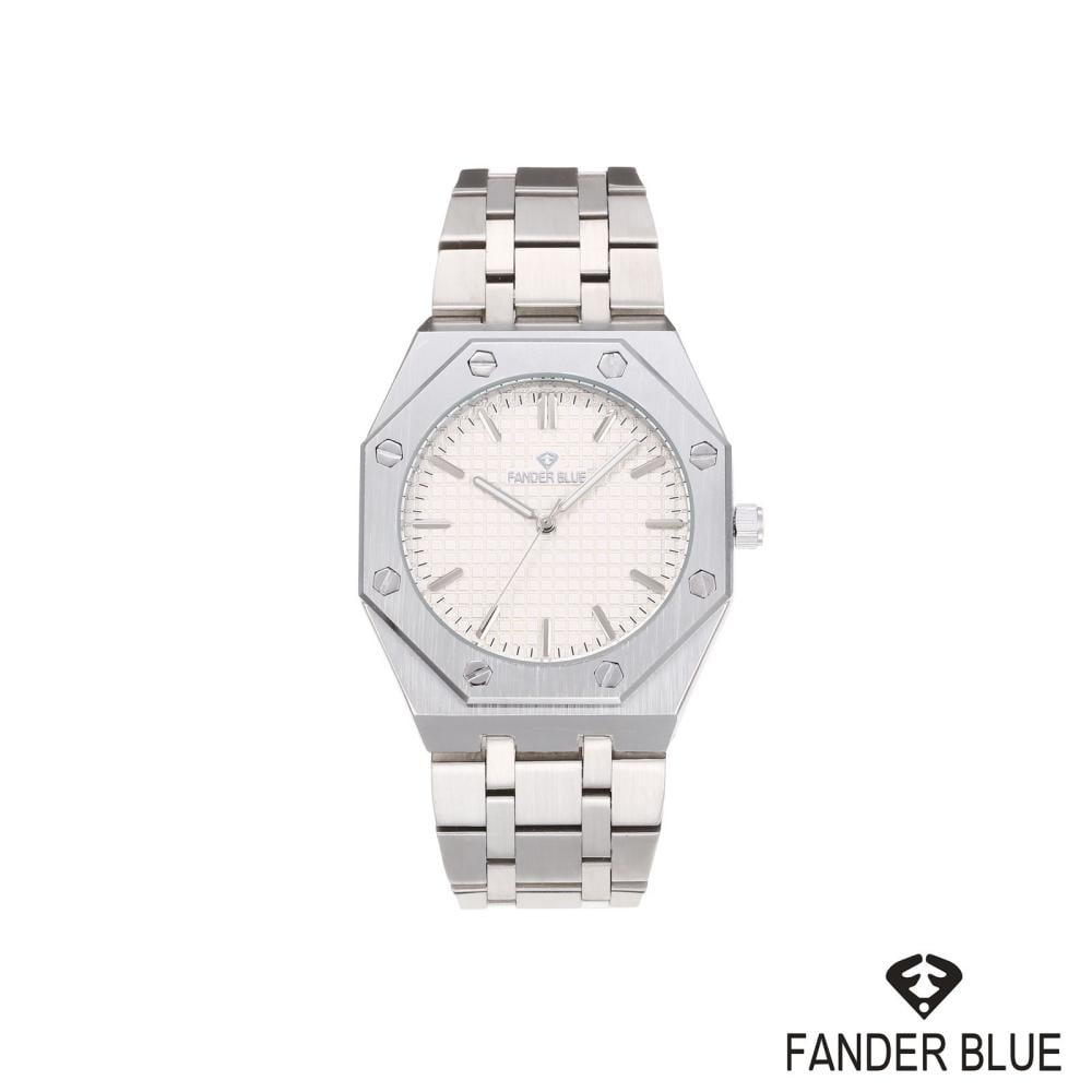 ساعة فندربلو رحالي بسير الستيل فضي ميناء ابيض