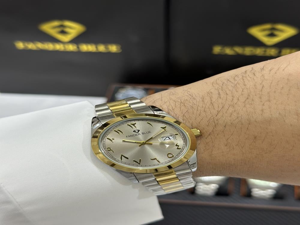 ساعة فندربلو رجالي بسير الستيل ميناء رمادي