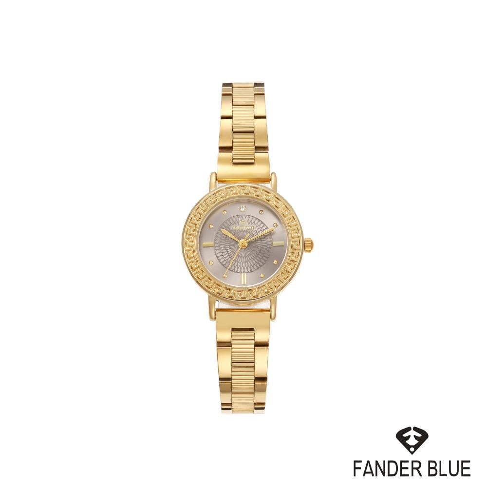 ساعة فندربلو نسائي بسير الستيل ذهبي  ميناء رمادي