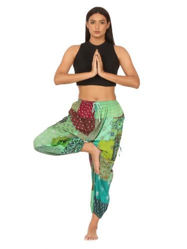 Dyed patch-work balloon pants