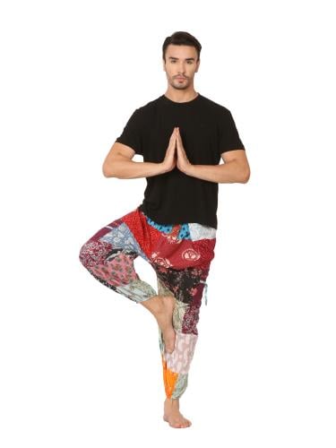 Dyed patch-work balloon pants