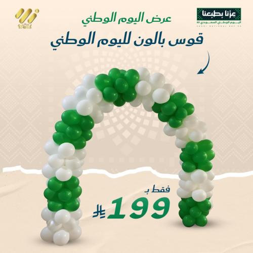 قوس بالون باللون الوطني – 199 ريال