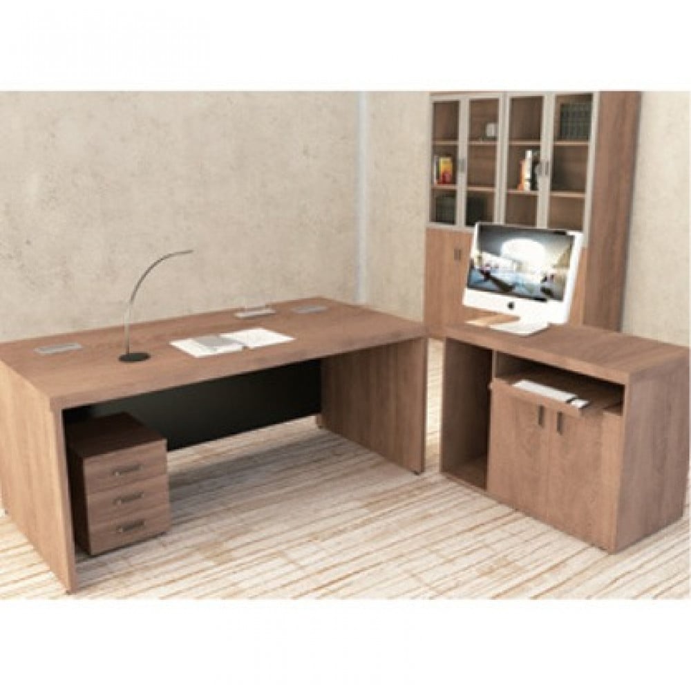 Modern Office Desk With Side Table 160cm مكتب مودرن مع طاولة جانبية مقاس 160سم Pro Supplier H O Supplies