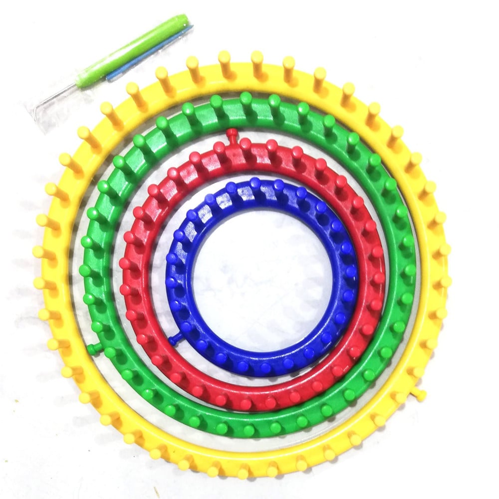 طقم نول دائري بلاستك 4 مقاسات Knit Quick