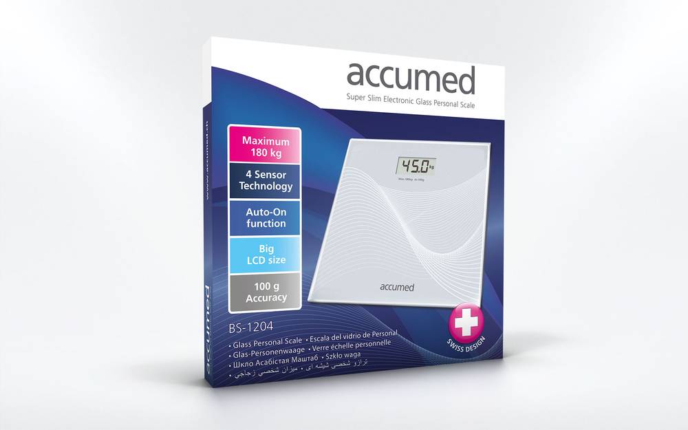 Accumed Super Slim Glass Personal Scale Bs-1204