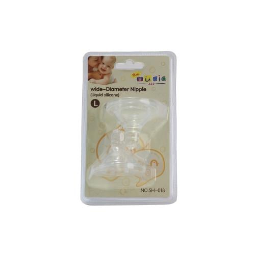 ميوزيك حلمات رضاعة سيلكون 2 قطع كارت كبير SH-018L