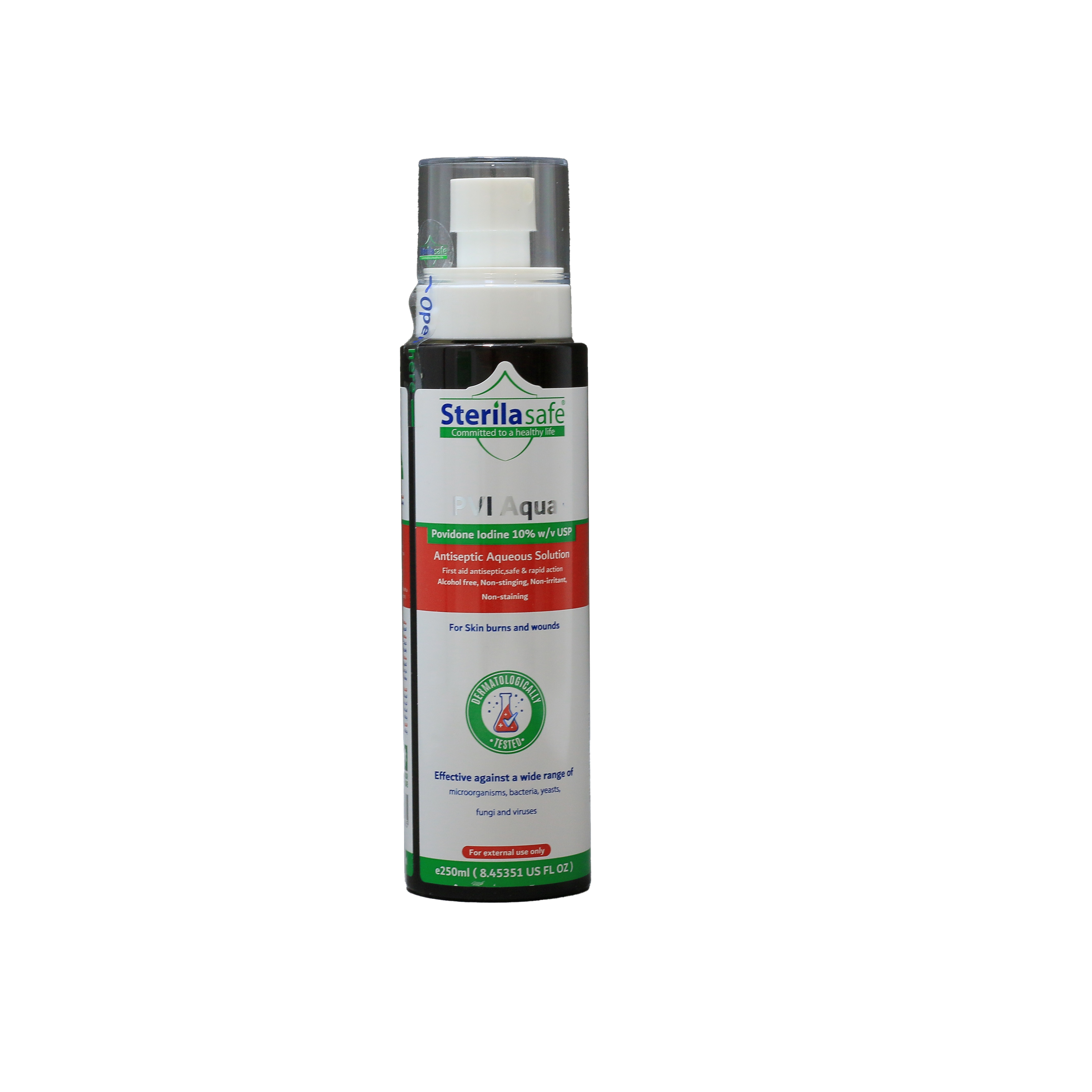 Sterilasafe Antiseptic Povidone Iodine 10% Solution 250 Ml