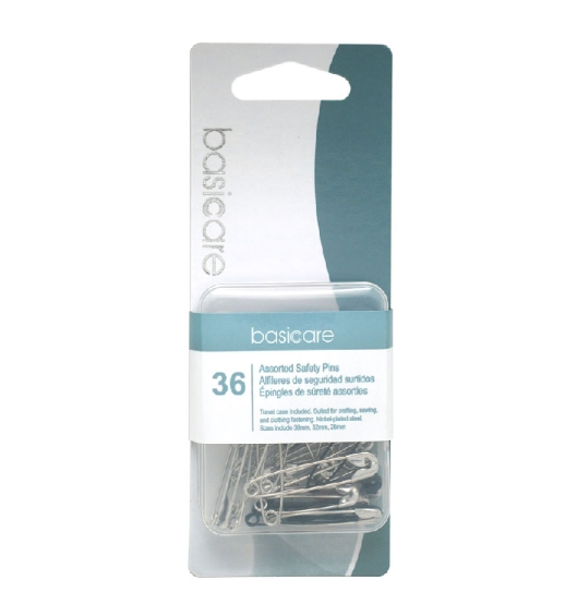 Basicare Assorted Safety Pins 36Pcs 1889B