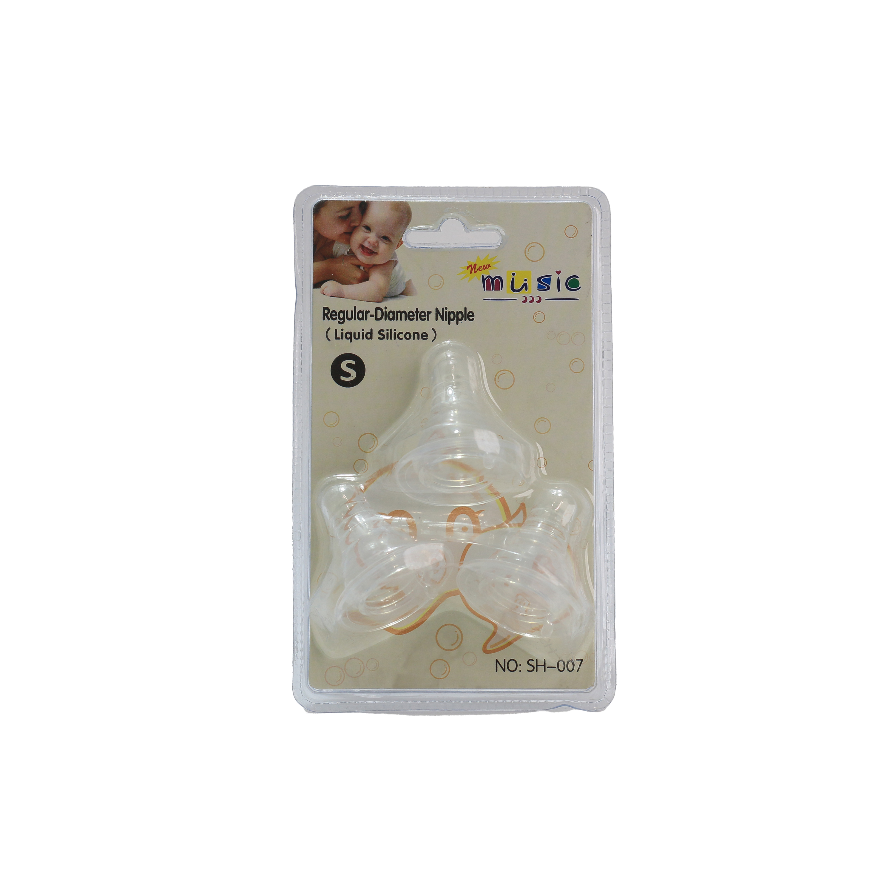 ميوزيك حلمات رضاعة سيلكون 3 قطع كارت صغير SH-007S
