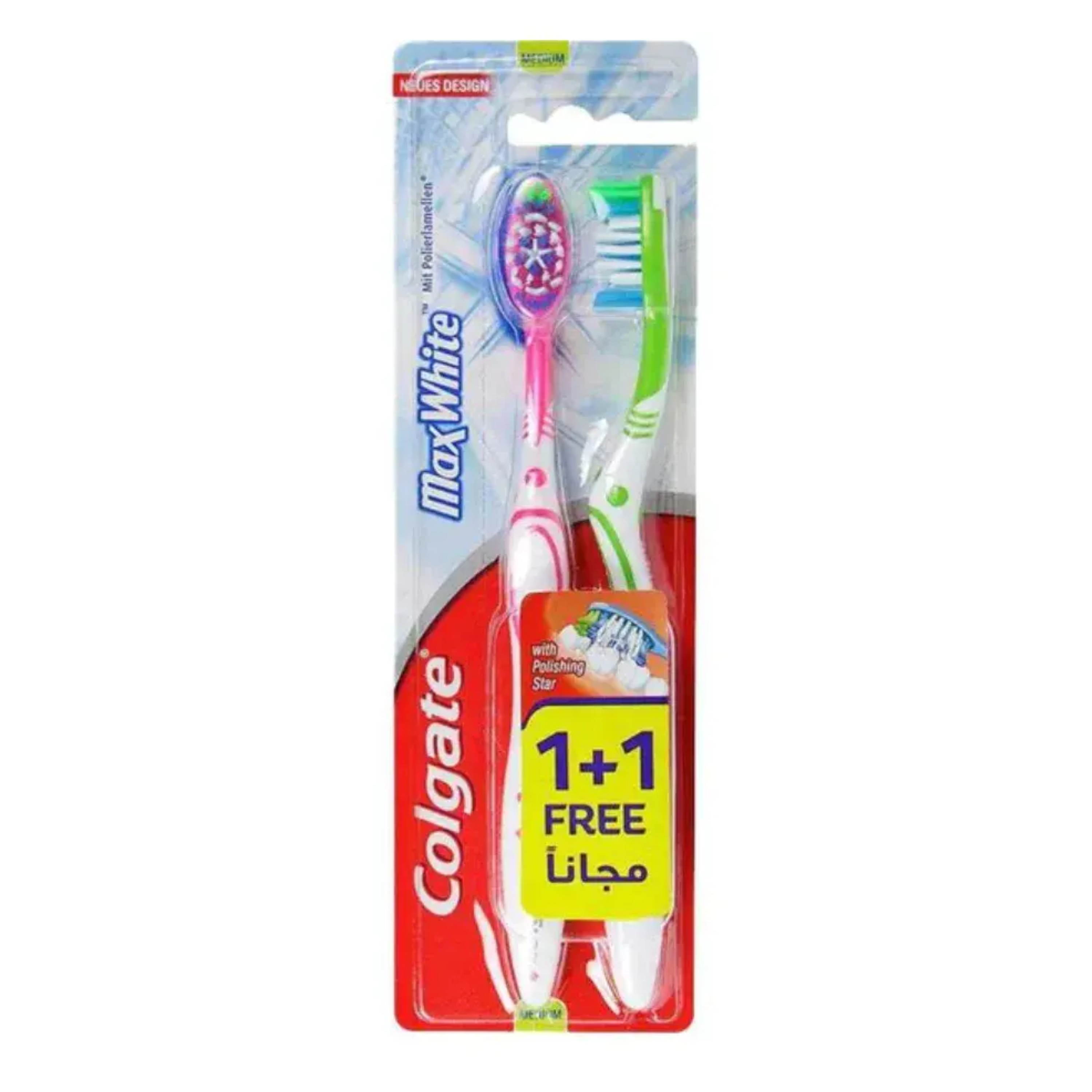 Colgate maxWhite Toothbrush 1+1 Medium