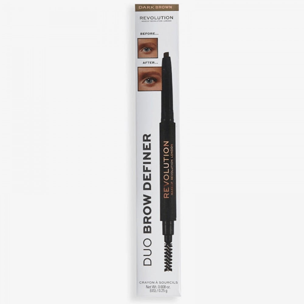 Revolution Duo Brow Definer Pencil Dark Brown