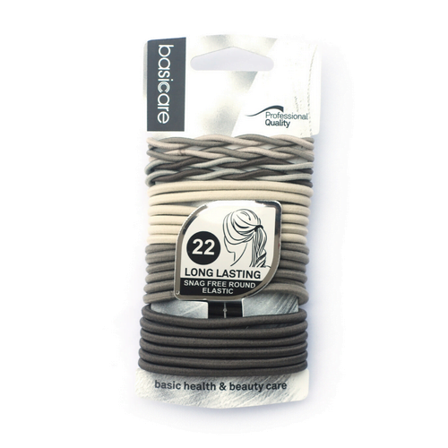 Basicare Mix Color Long Lasting Snag Free Round Elastic - Pack Of 22 3442