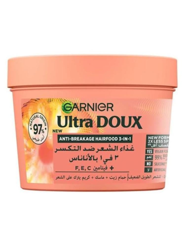 جارنييه الترا دوكس غذاء الشعر ضد التكسر 3 في 1 بالاناناس 390 مل