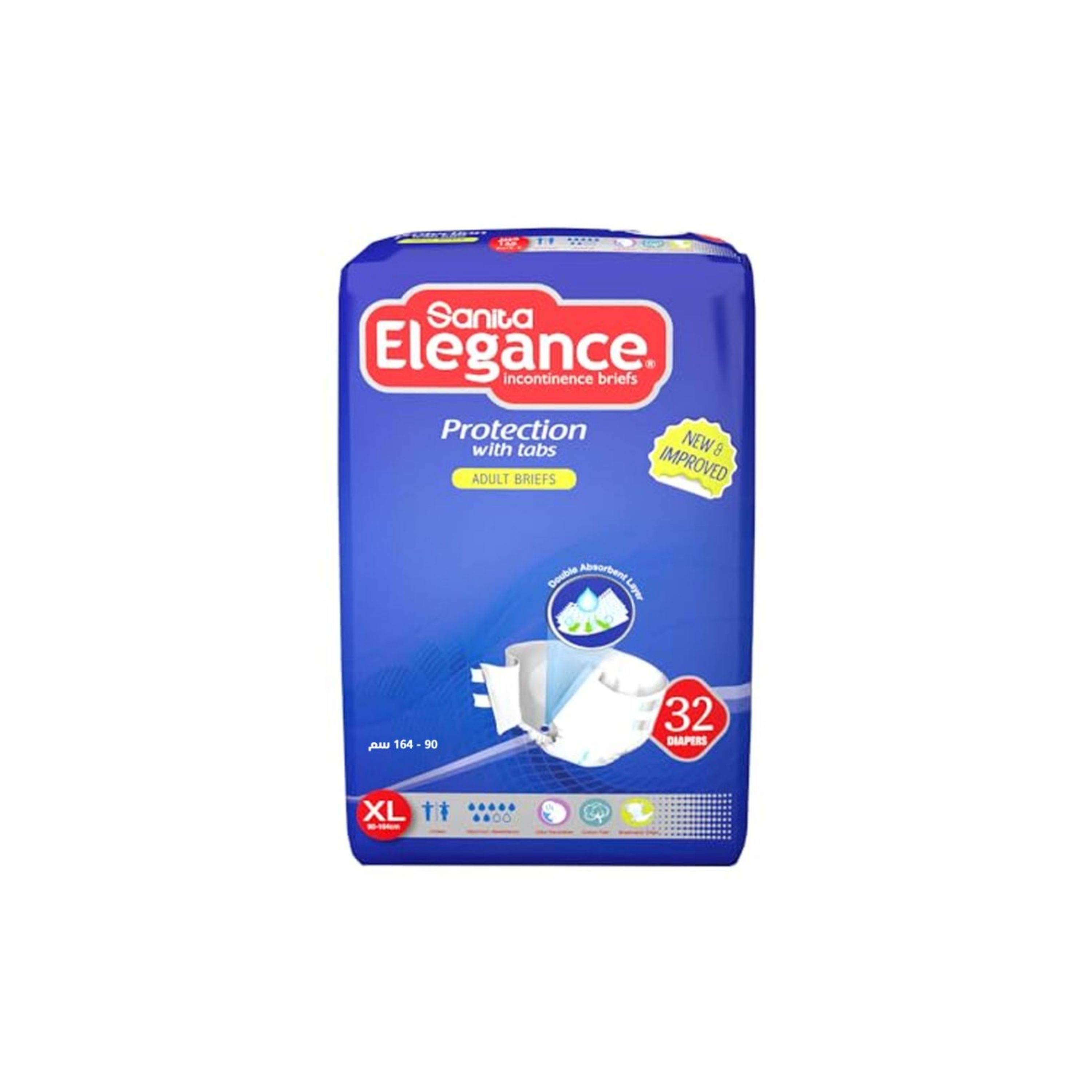 Sanita Elegance Adult Diapers Size Xl (90 - 164 Cm ) 32 Diapers