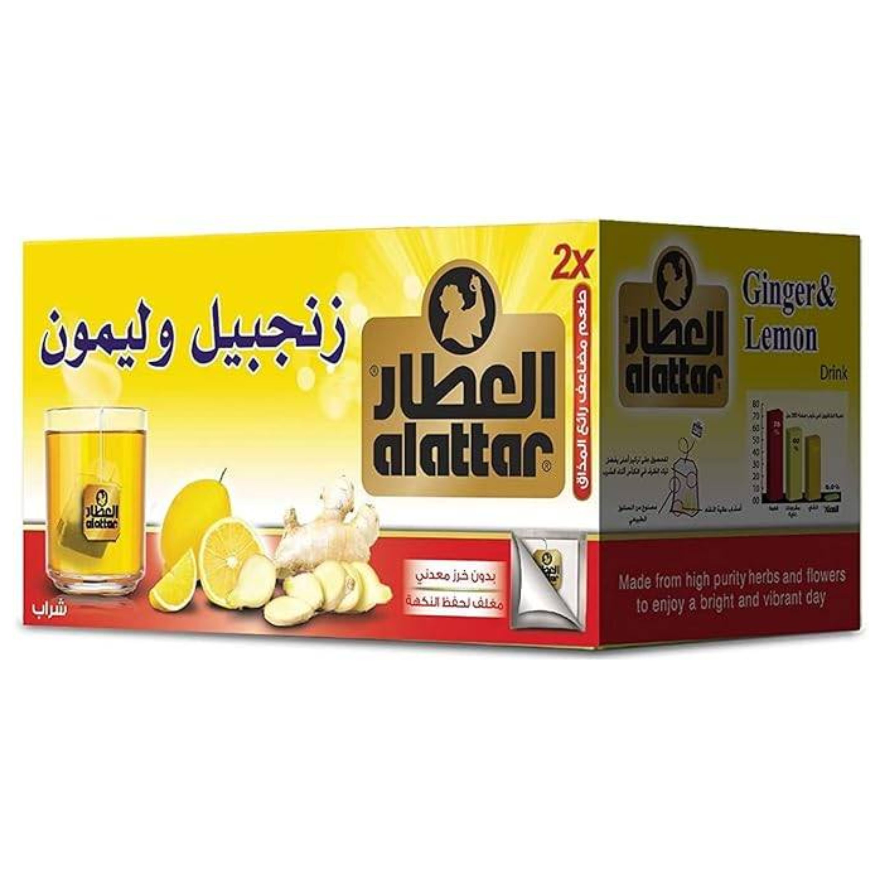 العطار زنجبيل وليمون 20 ظرف + 20 % مجانا
