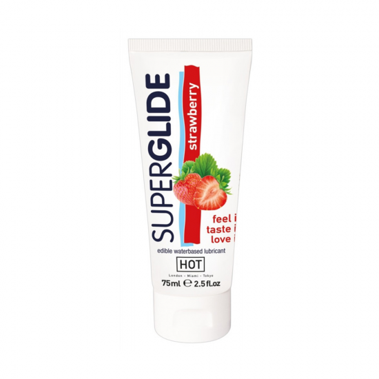 Hot Super Glide Lubricant Waterbased Strawberry 75 Ml