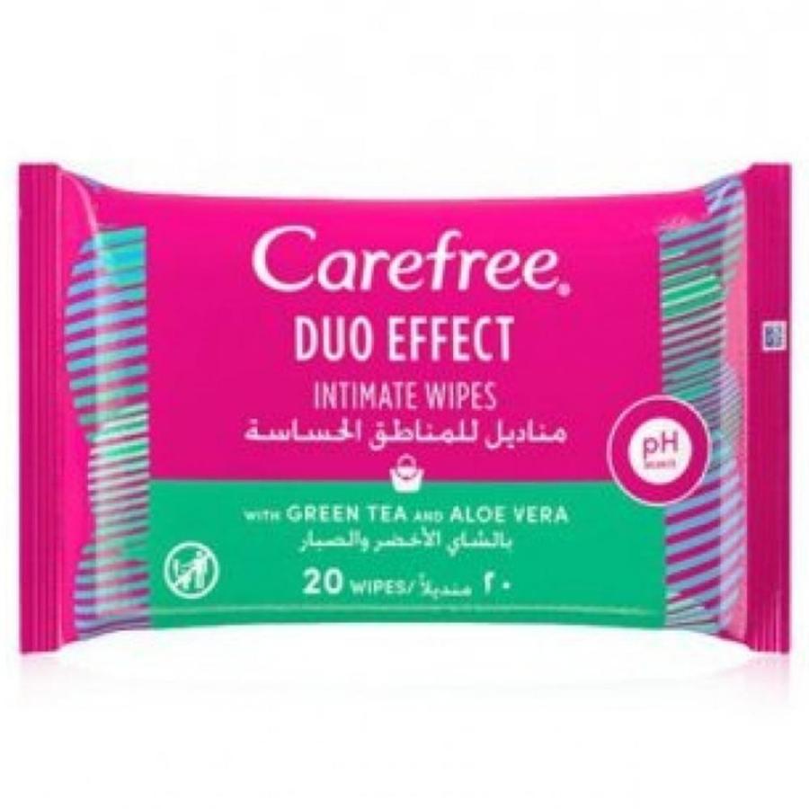 Carefree Intimate Wipes Green Tea and Aloe Vera 20Wipes