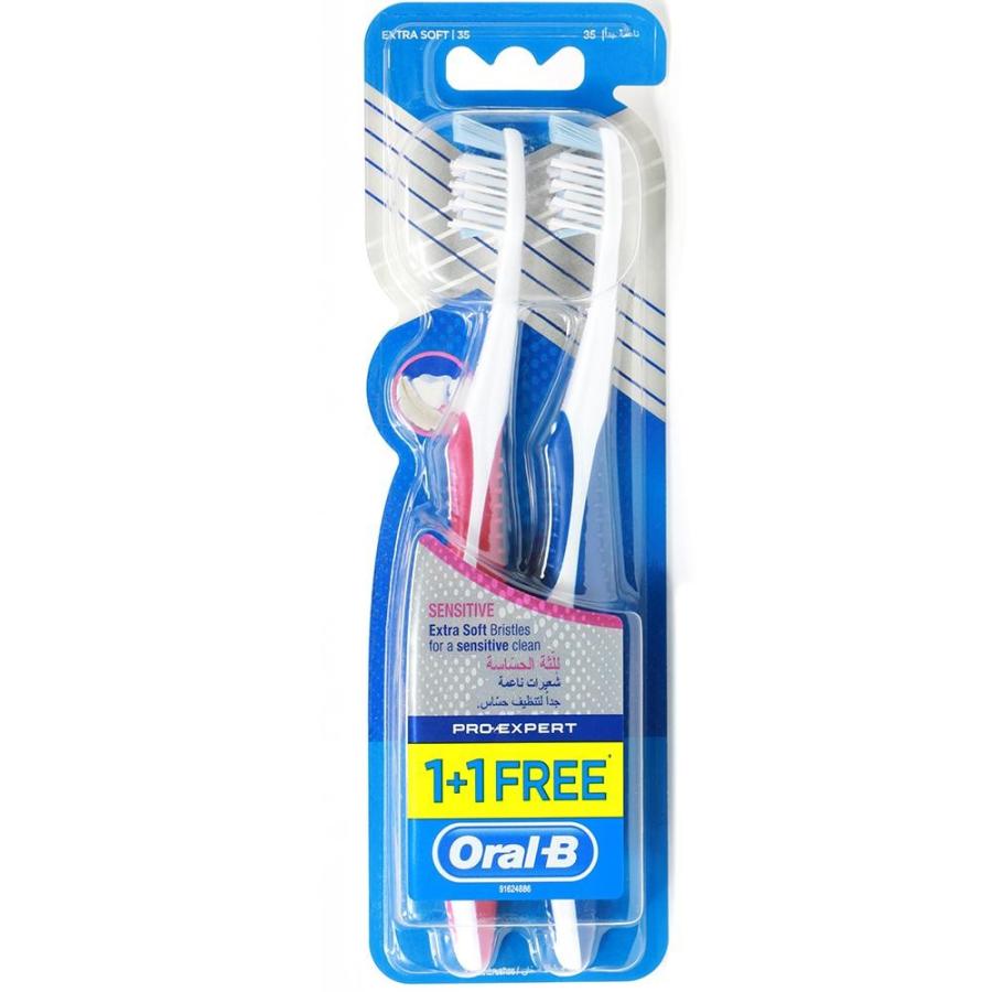 Oral-B Toothbrush For Sensitive Gums 35 Extra Soft (1+1 Free)