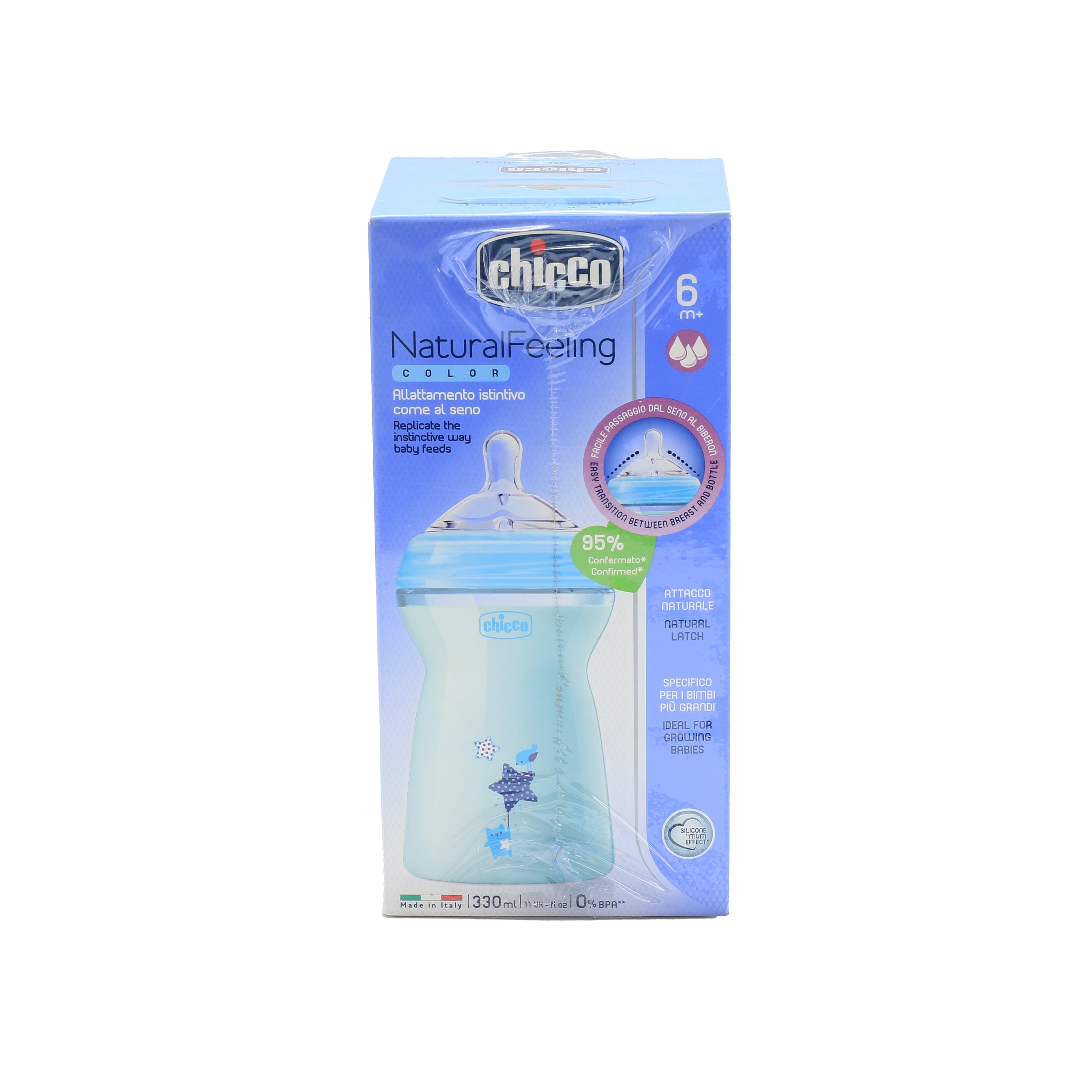 Chicco Naturalfeeling Bottle 6M+ Boy 330Ml