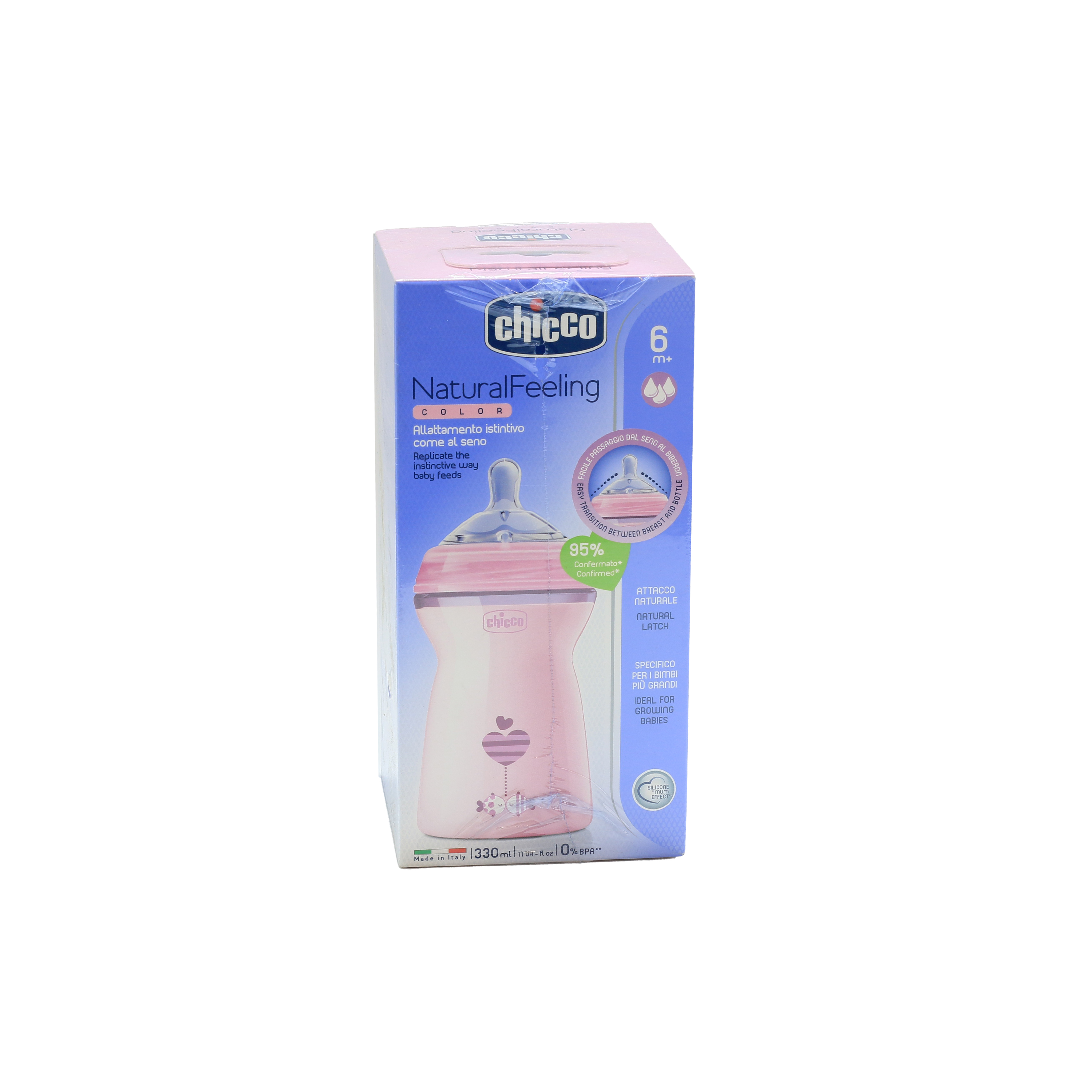 Chicco Naturalfeeling Bottle 6M+ Girl 330Ml