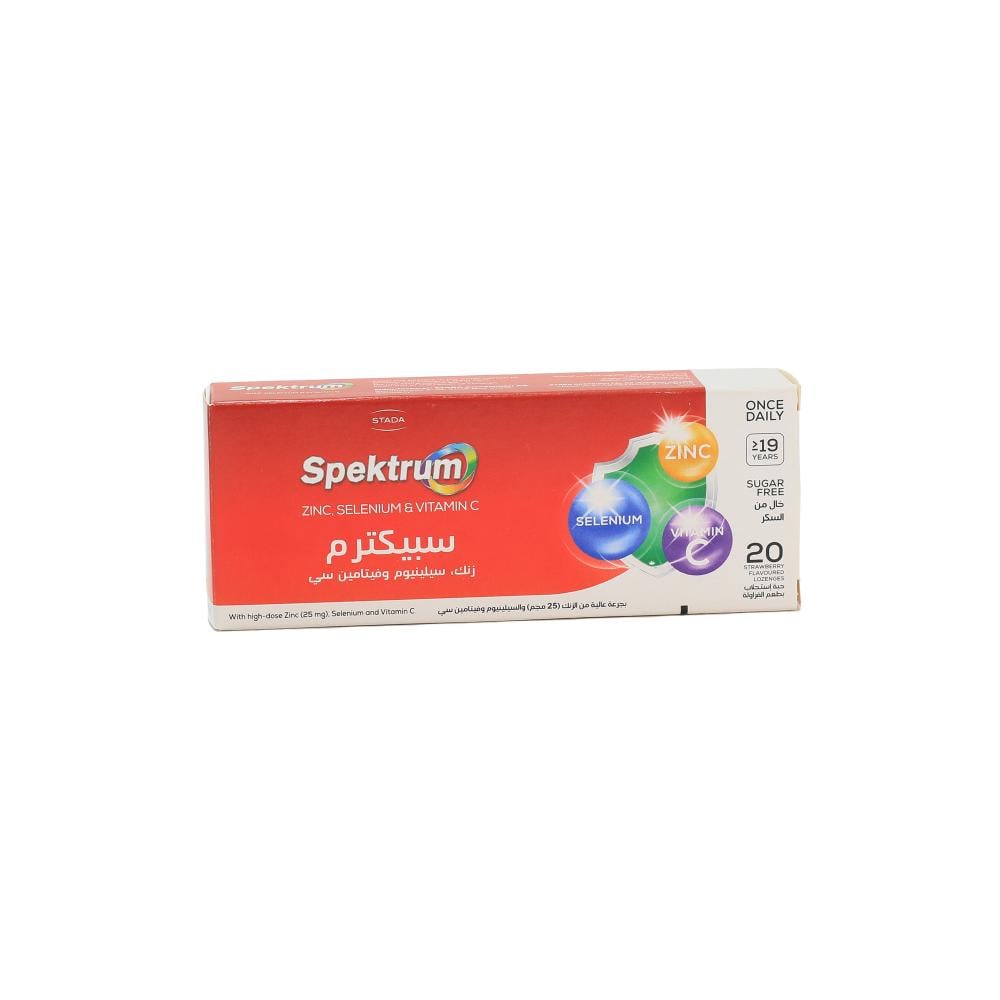 Spectrum With Zinc Selenium And Vitamin C Strawberry Flavor 20 Tablets